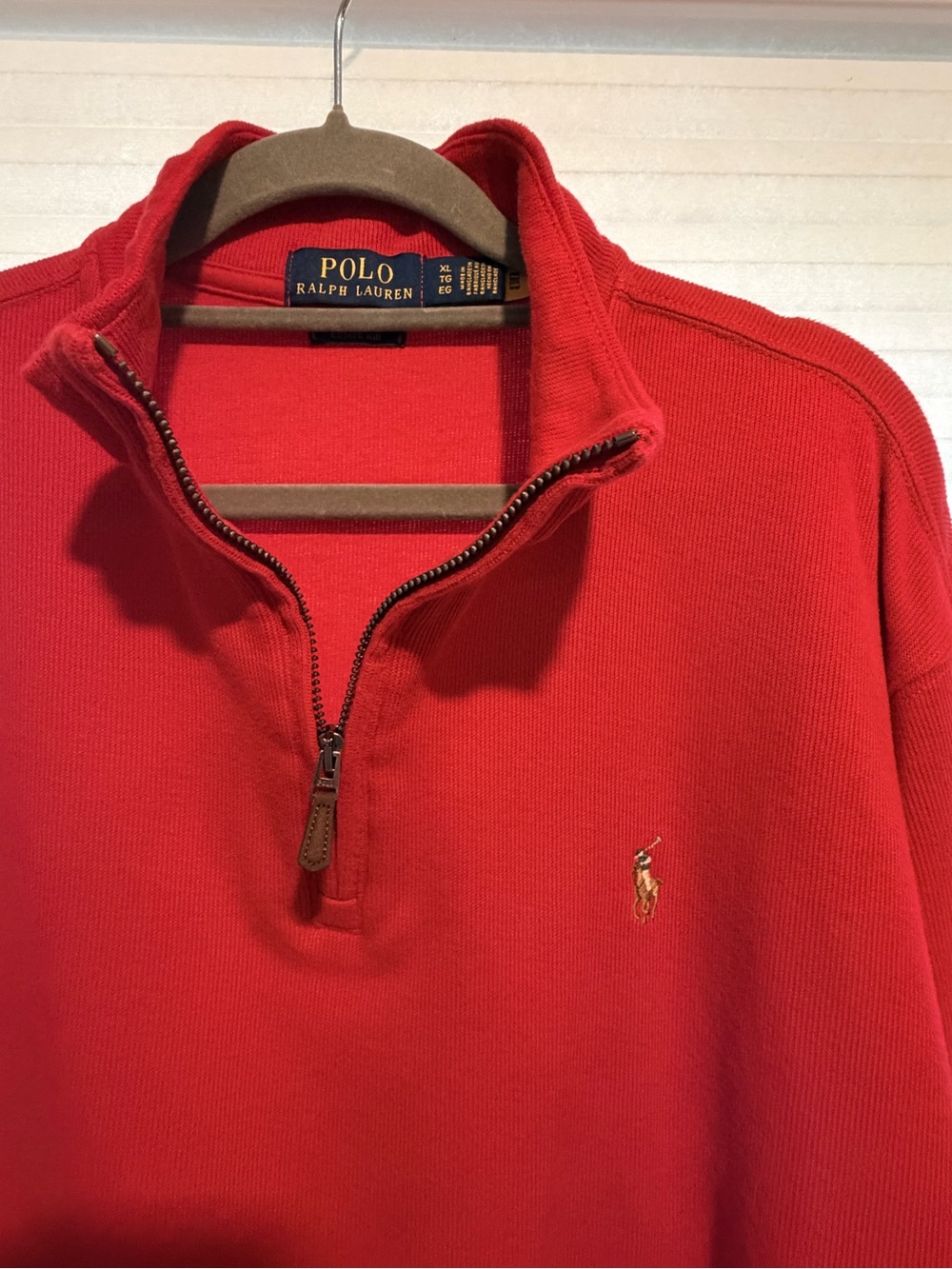 Polo Ralph Lauren Red Quarter-Zip Sweatshirt